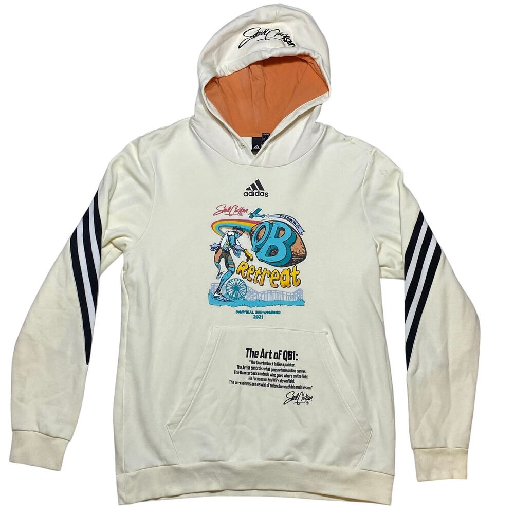 Adidas Steve Clarkson "QB Retreat" Hoodie Sweater Los Angeles 2021 XL Cream